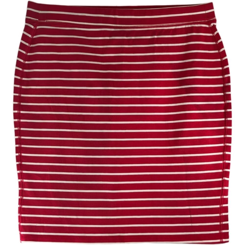 Old Navy Pink White Stripe Pull On Pencil Skirt Size M